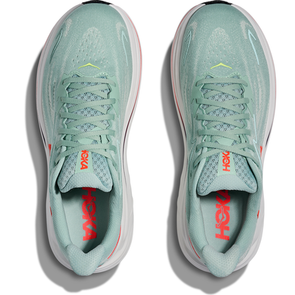 Hoka Clifton 10 Running Shoes - Mens - Sage/Neon Flame