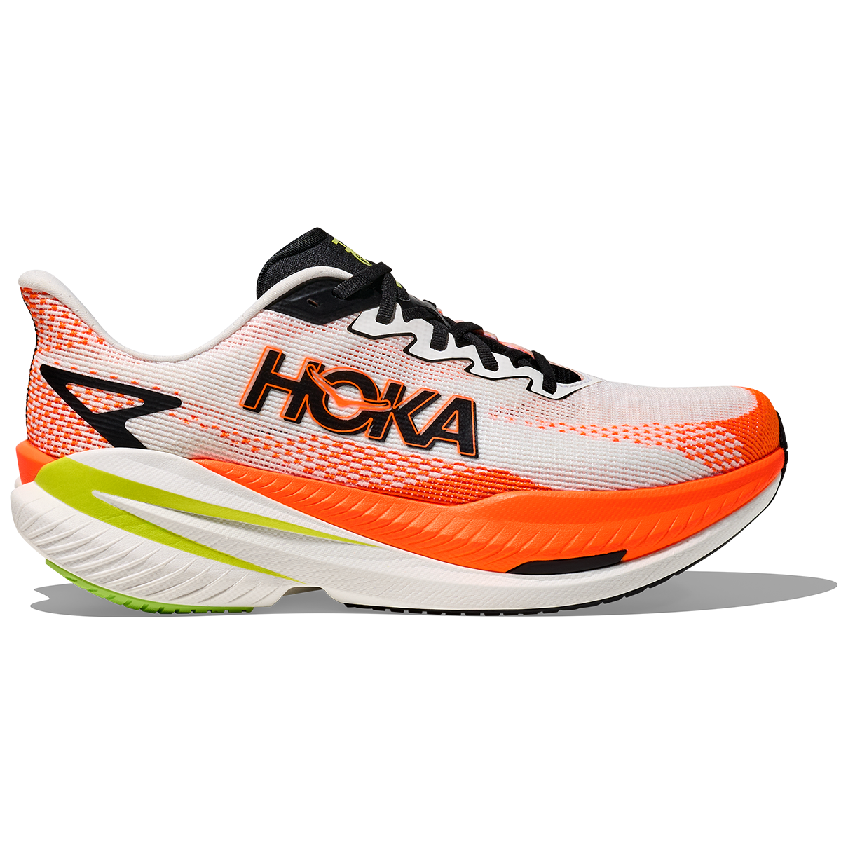 Hoka Mach X 3 Running Shoes - Mens - White/Neon Tangerine