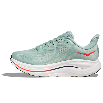 Hoka Clifton 10 Running Shoes - Mens - Sage/Neon Flame