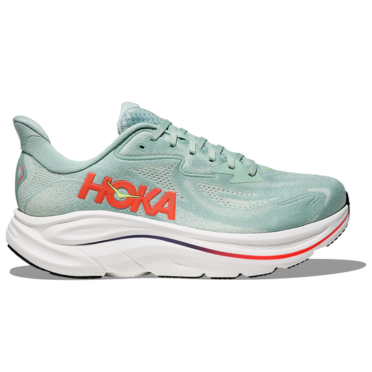 Hoka Clifton 10 Running Shoes - Mens - Sage/Neon Flame